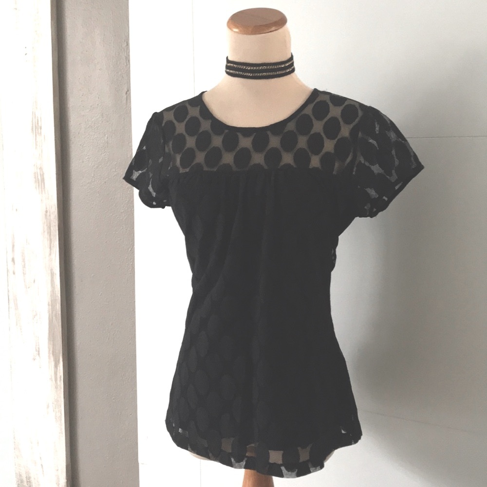 🌸 “ HOST PICK” Black sheer top by INC